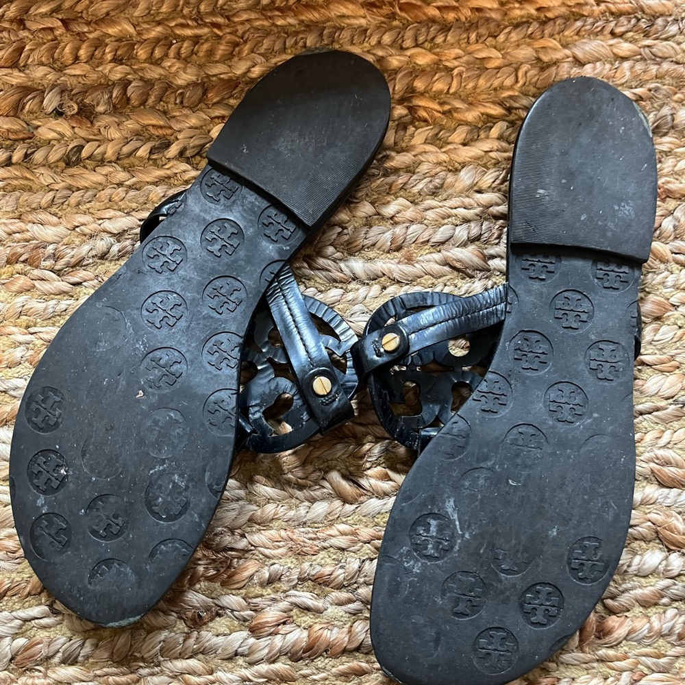 Tory Burch Black Patent Miller Sandals